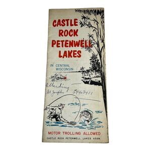 Vintage Castle Rock Petenwell Lakes Brochure  Travel Vacation Map Central WI